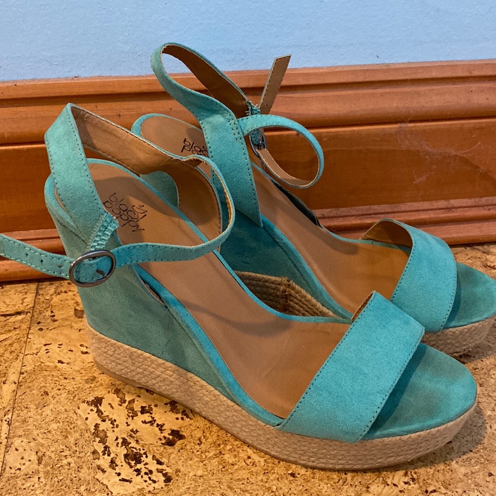 Turquoise Espadrille Wedges